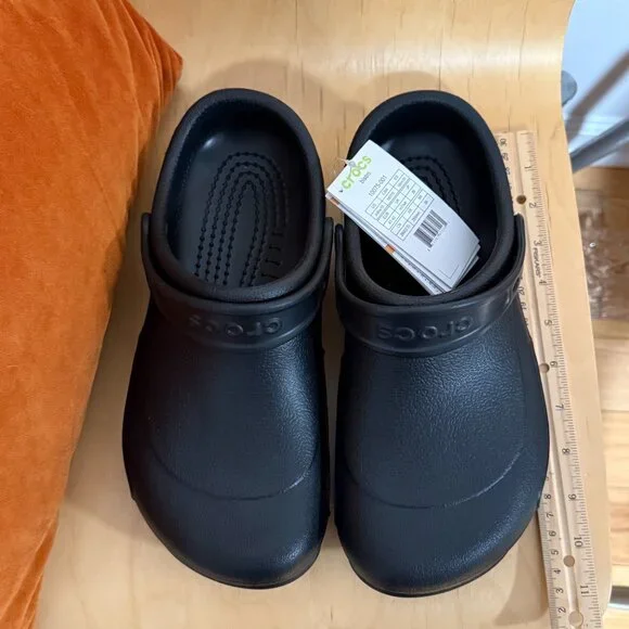 New With Tags Black Bistro CROCS Work Clogs Mens 8 Women's 10 USA Shoes - Picture 7 of 12